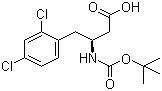 结构式 CAS# 270063-48-4, N-叔丁氧羰基-(S)-3-氨基-4-(2,4-二氯苯基)丁酸