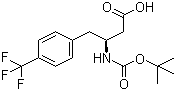 结构式 CAS# 270065-80-0, N-叔丁氧羰基-(S)-3-氨基-4-(4-三氟甲基苯基)丁酸