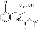 结构式 CAS# 270065-83-3, N-叔丁氧羰基-(S)-3-氨基-4-(2-氰基苯基)丁酸