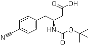 结构式 CAS# 270065-89-9, N-叔丁氧羰基-(S)-3-氨基-4-(4-氰基苯基)丁酸
