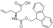 结构式 CAS# 270263-04-2, (3S)-3-[[芴甲氧羰基]氨基]-5-己烯酸