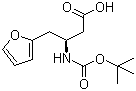 结构式 CAS# 270263-06-4, N-叔丁氧羰基-(S)-3-氨基-4-(2-呋喃基)丁酸