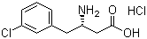 structure of CAS# 270596-38-8, (S)-3-Amino-4-(3-chlorophenyl)butyric acid hydrochloride