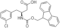 结构式 CAS# 270596-40-2, (S)-N-芴甲氧羰基-3-氨基-4-(3-氯苯基)丁酸