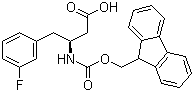 结构式 CAS# 270596-52-6, (S)-N-芴甲氧羰基-3-氨基-4-(3-氟苯基)丁酸