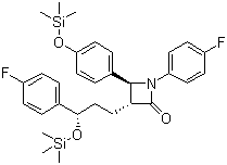 结构式 CAS# 272778-13-9, (3R,4S)-1-(4-氟苯基)-3-((S)-3-(4-氟苯基-3-(三甲基硅氧基)丙基)-4-(4-(三甲基硅氧基)苯基)氮杂环丁烷-2-酮