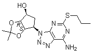 (3aR,4S,6R,6aS)-6-[7-Amino-5-(propylthio)-3H-1,2,3-triazolo[4,5-d]pyrimidin-3-yl]tetrahydro-2,2-dimethyl-4H-cyclopenta-1,3-dioxol-4-ol molecular structure (CAS 274693-22-0)