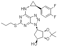 结构式 CAS# 274693-49-1, 去羟基乙氧基-2,3-O-(二甲基亚甲基)替格雷洛