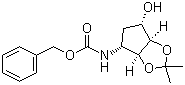 structure of CAS# 274693-53-7, N-[(3aS,4R,6S,6aR)-Tetrahydro-6-hydroxy-2,2-dimethyl-4H-cyclopenta-1,3-dioxol-4-yl]carbamicacid phenylmethyl ester