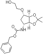 structure of CAS# 274693-54-8, N-[(3aS,4R,6S,6aR)-Tetrahydro-6-(2-hydroxyethoxy)-2,2-dimethyl-4H-cyclopenta-1,3-dioxol-4-yl]carbamic acid phenylmethyl ester