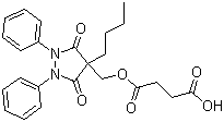结构式 CAS# 27470-51-5, 琥布宗; 4-丁基-4-(羟甲基)-1,2-二苯基-3,5-吡唑烷二酮丁二酸单酯