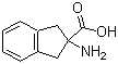 structure of CAS# 27473-62-7, 2-Amino-2,3-dihydro-1H-indene-2-carboxylic acid;2-Amino-2-indancarboxylic acid; 2-Amino-2-carboxyindan; 2-Amino-2-indancarboxylic acid; NSC 70943