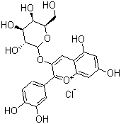 Cyanidin 3-galactoside chloride molecular structure (CAS 27661-36-5)