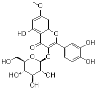 Rhamnetin 3-O-beta-glucopyranoside molecular structure (CAS 27875-34-9)