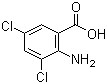 structure of CAS# 2789-92-6, 3,5-Dichloroanthranilic acid;2-Amino-3,5-dichlorobenzoic acid