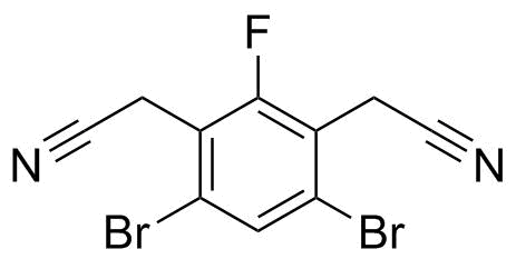 4,6-Dibromo-2-fluoro-1,3-benzenediacetonitrile molecular structure (CAS 2789616-13-1)