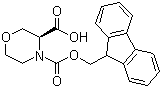结构式 CAS# 281655-37-6, (3S)-3,4-吗啉二羧酸 4-(9H-芴-9-甲基)酯