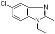 5-氯-1-乙基-2-甲基苯并咪唑分子结构 (CAS 2818-76-0)