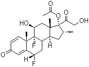 双氟美松醋酸酯分子结构 (CAS 2823-42-9)