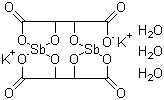 Potassium antimonyl tartrate sesquihydrate molecular structure (CAS 28300-74-5)