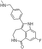 structure of CAS# 283173-50-2, 8-Fluoro-1,3,4,5-tetrahydro-2-[4-[(methylamino)methyl]phenyl]-6H-pyrrolo[4,3,2-ef][2]benzazepin-6-one;8-Fluoro-2-[4-[(methylamino)methyl]phenyl]-1,3,4,5-tetrahydro-6H-azepino[5,4,3-cd]indol-6-one