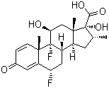 (6a,11b,16a,17a)-6,9-Difluoro-11,17-dihydroxy-16-methyl-3-oxoandrosta-1,4-diene-17-carboxylic acid molecular structure (CAS 28416-82-2)