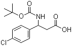 structure of CAS# 284493-65-8, Boc-3-amino-3-(4'-chlorophenyl)propionic acid;4-Chloro-beta-[[(tert-butoxy)carbonyl]amino]benzenepropanoic acid