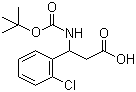 结构式 CAS# 284493-66-9, N-叔丁氧羰基-3-氨基-3-(2'-氯苯基)丙酸