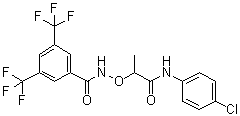 N-[2-[(4-Chlorophenyl)amino]-1-methyl-2-oxoethoxy]-3,5-bis(trifluoromethyl)benzamide molecular structure (CAS 285986-88-1)
