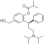 structure of CAS# 286930-02-7, Fesoterodine;2-Methylpropanoic acid 2-[(1R)-3-[bis(1-methylethyl)amino]-1-phenylpropyl]-4-(hydroxymethyl)phenyl ester