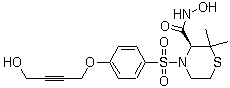 structure of CAS# 287405-51-0, Apratastat;TMI 005; N-hydroxy-4-[[4-[(4-hydroxy-2-butynyl)oxy]phenyl]sulfonyl]-2,2-dimethyl-3-thiomorpholinecarboxamide