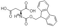 结构式 CAS# 287484-33-7, N-[芴甲氧羰基]-L-(氮-15)天冬氨酸