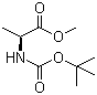 structure of CAS# 28875-17-4, N-tert-Butoxycarbonyl-L-alanine methyl ester;Methyl (S)-2-(tert-butoxycarbonylamino)propanoate; N-(tert-Butyloxycarbonyl)-L-alanine methyl ester