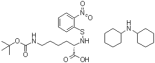 N6-[(1,1-二甲基乙氧基)羰基]-N2-[(2-硝基苯基)硫基]-L-赖氨酸与N-环己基环己胺的化合物分子结构 (CAS 2896-69-7)