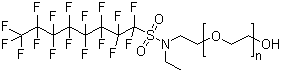 Poly(ethyleneglycol) 2-[ethyl[(heptadecafluorooctyl)sulfonyl]amino]ethyl ether molecular structure (CAS 29117-08-6)