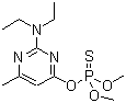 结构式 CAS# 29232-93-7, 甲基嘧啶磷; O-(2-二乙基氨基-6-甲基-4-嘧啶基)-O,O-二甲基硫代磷酸酯