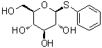 structure of CAS# 2936-70-1, Phenyl-1-thio-beta-D-glucopyranoside;NSC 231833; Phenyl beta-D-thioglucoside