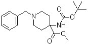 4-[[(1,1-Dimethylethoxy)carbonyl]amino]-1-(phenylmethyl)-4-piperidinecarboxylic acid methyl ester molecular structure (CAS 294180-37-3)