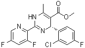 结构式 CAS# 298708-81-3, (4R)-4-(2-氯-4-氟苯基)-2-(3,5-二氟-2-吡啶基)-1,4-二氢-6-甲基-5-嘧啶羧酸甲酯