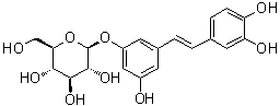 结构式 CAS# 29884-49-9, (E)-白皮杉醇葡萄糖苷