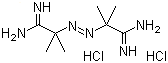2,2'-偶氮二异丁基脒二盐酸盐分子结构 (CAS 2997-92-4)