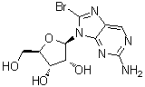 2-Amino-8-bromo-9-beta-D-ribofuranosyl-9H-purine molecular structure (CAS 3001-47-6)