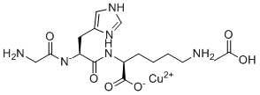 Copper(2+) (1Z,2S)-2-[(aminoacetyl)azanidyl]-N-[(1S)-5-amino-1-carboxypentyl]-3-(1H-imidazol-5-yl)propanimidate acetic acid (1:1:1) molecular structure (CAS 300801-03-0)