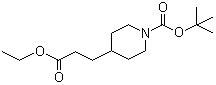 structure of CAS# 301232-45-1, tert-Butyl 4-(3-ethoxy-3-oxopropyl)piperidine-1-carboxylate;4-(2-Ethoxycarbonylethyl)piperidine-1-carboxylic acid tert-butyl ester