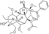结构式 CAS# 302-27-2, 乌头碱; 附子精