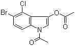 structure of CAS# 3030-06-6, 1-Acetyl-5-bromo-4-chloro-1H-indol-3-yl acetate;N-Acetyl-5-bromo-4-chloroindol-3-yl acetate; 5-Bromo-4-chloroindoxyl 1,3-diacetate