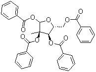 structure of CAS# 30361-19-4, 2-C-Methyl-D-ribofuranose 1,2,3,5-tetrabenzoate
