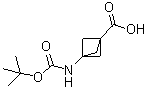 structure of CAS# 303752-38-7, 3-[[(1,1-Dimethylethoxy)carbonyl]amino]bicyclo[1.1.1]pentane-1-carboxylic acid;3-(tert-Butyloxycarbonylamino)bicyclo[1.1.1]pentanecarboxylic acid