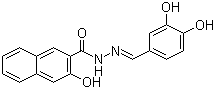 structure of CAS# 304448-55-3, 3-Hydroxy-2-naphthalenecarboxylic acid [(3,4-dihydroxyphenyl)methylene]hydrazide;Dynasore