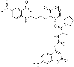 N-[2-(7-Methoxy-2-oxo-2H-1-benzopyran-4-yl)acetyl]-L-alanyl-L-prolyl-N6-(2,4-dinitrophenyl)-L-lysine molecular structure (CAS 305336-82-7)